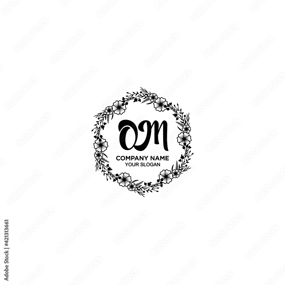 OM initial letters Wedding monogram logos, hand drawn modern minimalistic and frame floral templates OM initial letters Wedding monogram logos, hand drawn modern minimalistic and frame floral templates