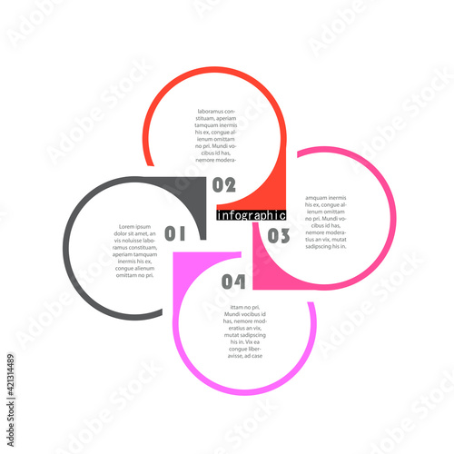 Modern abstract geometric background with various rounded linear shapes. Vector illustration of dynamic composition.