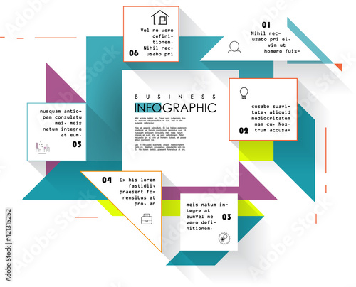 Modern abstract geometric background with various rounded linear shapes. Vector illustration of dynamic composition.