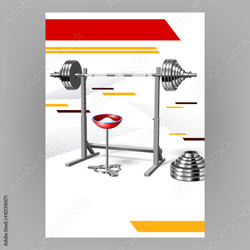 Fitness Gym Equipment Advertising Poster Vector Illustration