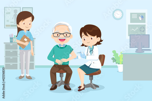 doctor injection vaccine for man