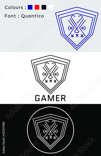 Unique logo design concept in gaming  industrial purposes