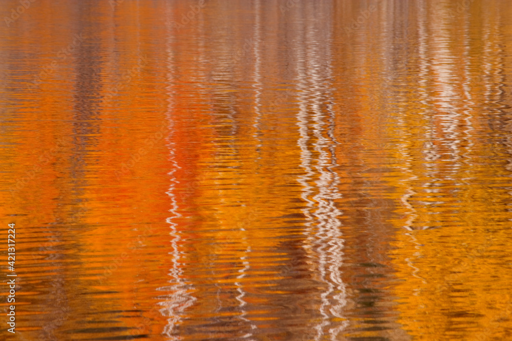 USA, Washington State, Winthrop. Autumn reflections on Beaver Pond. USA, Washington State, Winthrop. Autumn reflections on Beaver Pond.