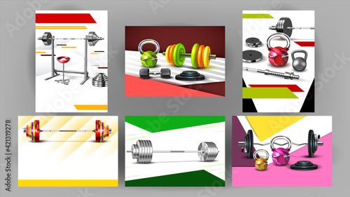 Fitness Club Sport Advertise Banners Set Vector