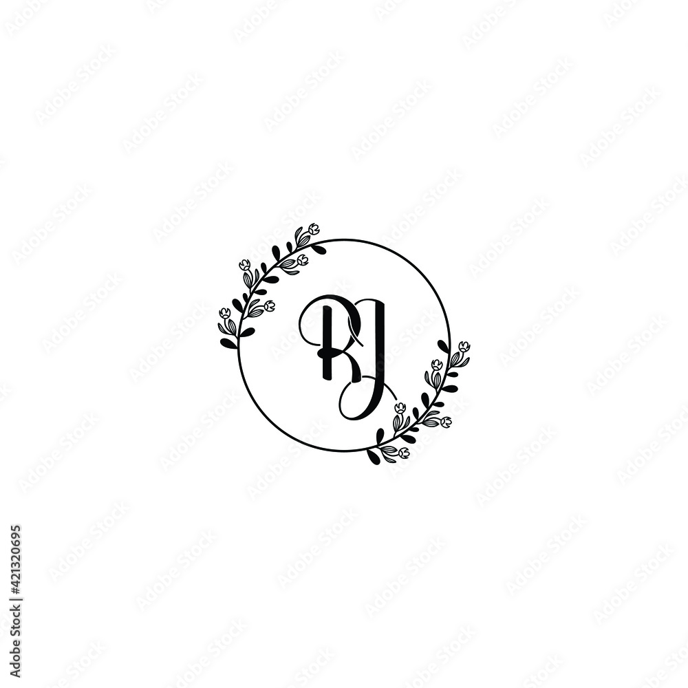 RJ initial letters Wedding monogram logos, hand drawn modern minimalistic and frame floral templates RJ initial letters Wedding monogram logos, hand drawn modern minimalistic and frame floral templates
