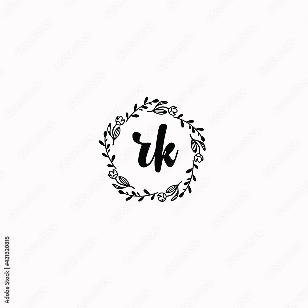 RK initial letters Wedding monogram logos, hand drawn modern minimalistic and frame floral templates RK initial letters Wedding monogram logos, hand drawn modern minimalistic and frame floral templates