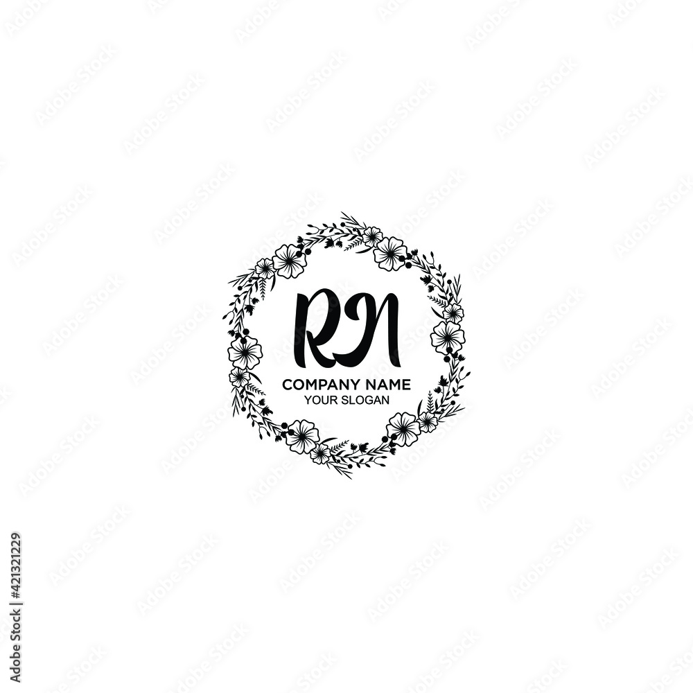 RN initial letters Wedding monogram logos, hand drawn modern minimalistic and frame floral templates RN initial letters Wedding monogram logos, hand drawn modern minimalistic and frame floral templates