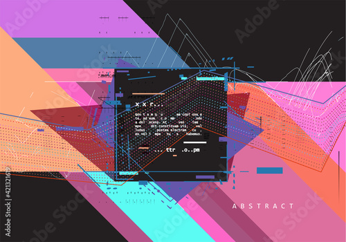 Abstract geometric background, combination of different geometric shapes