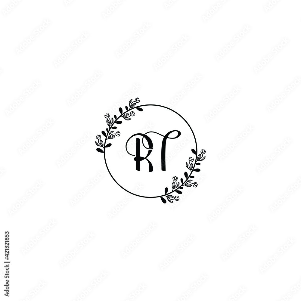 RT initial letters Wedding monogram logos, hand drawn modern minimalistic and frame floral templates RT initial letters Wedding monogram logos, hand drawn modern minimalistic and frame floral templates