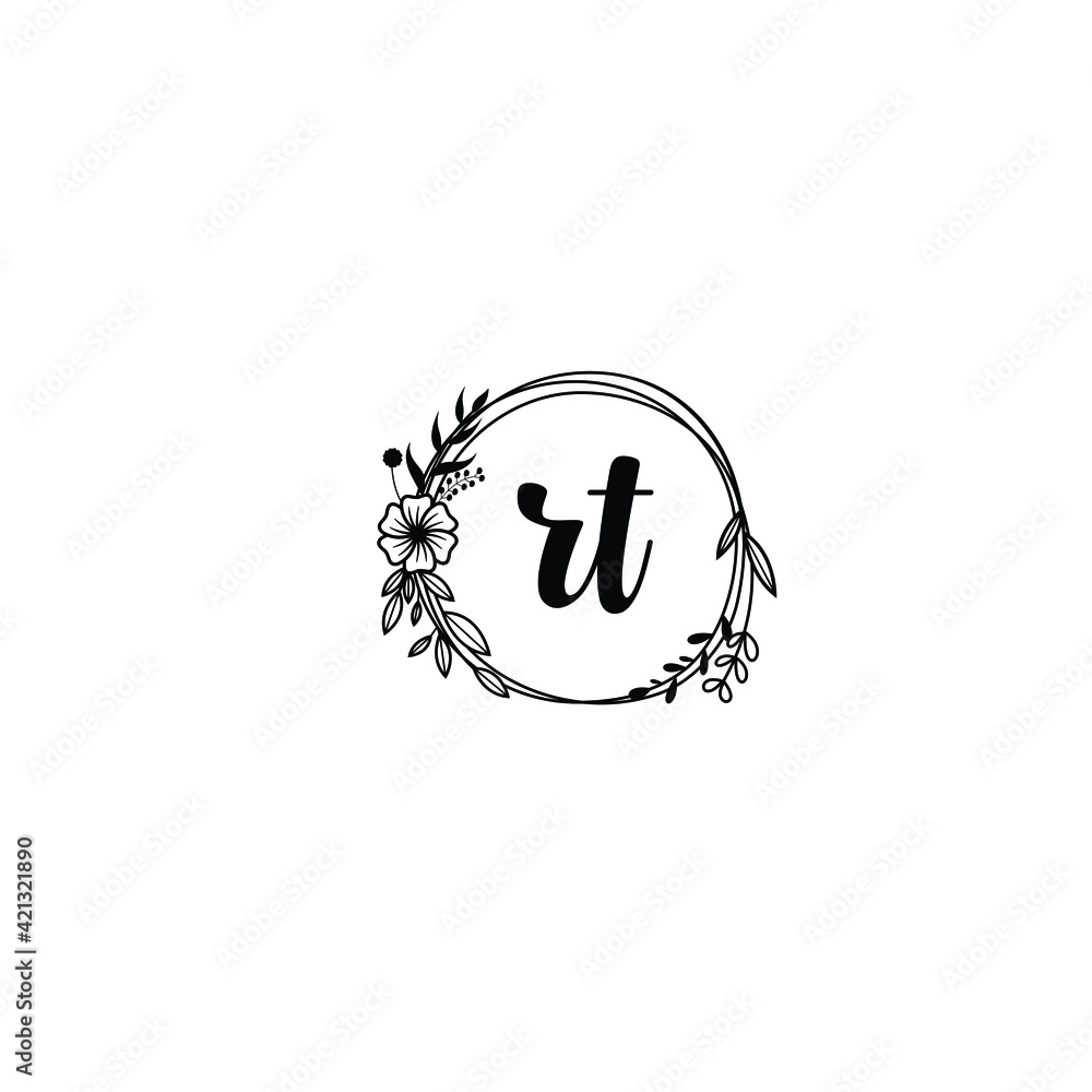 RT initial letters Wedding monogram logos, hand drawn modern minimalistic and frame floral templates RT initial letters Wedding monogram logos, hand drawn modern minimalistic and frame floral templates