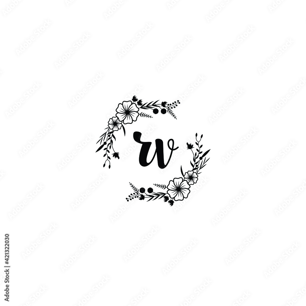 RV initial letters Wedding monogram logos, hand drawn modern minimalistic and frame floral templates RV initial letters Wedding monogram logos, hand drawn modern minimalistic and frame floral templates