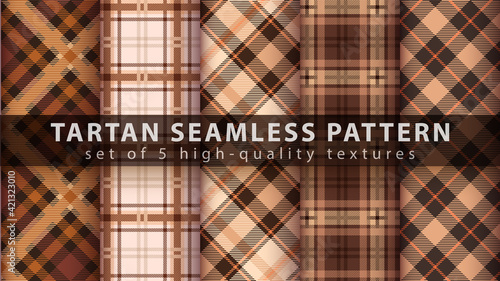 Set classic tartan seamless pattern. 