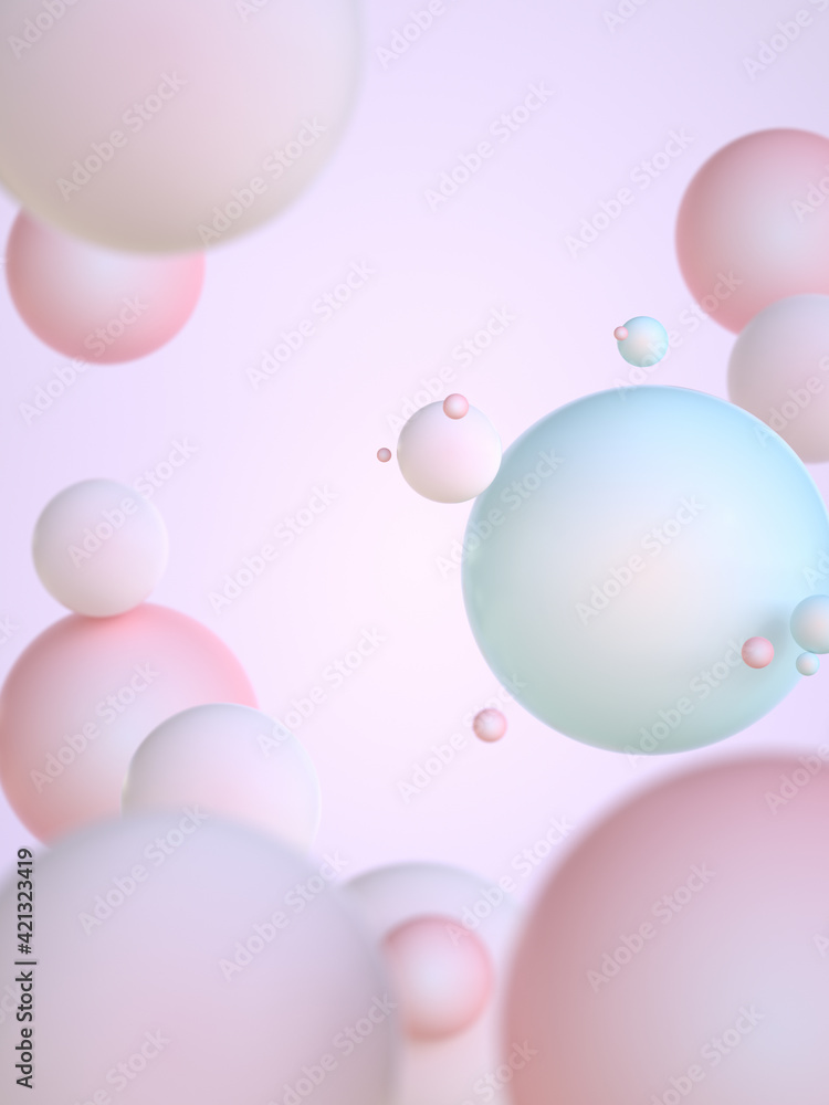 Abstract background of balls or spheres in pastel colors