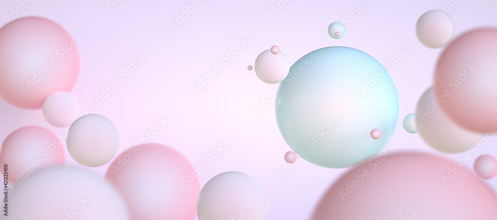 Abstract background of balls or spheres in pastel colors Abstract background of balls or spheres in pastel colors
