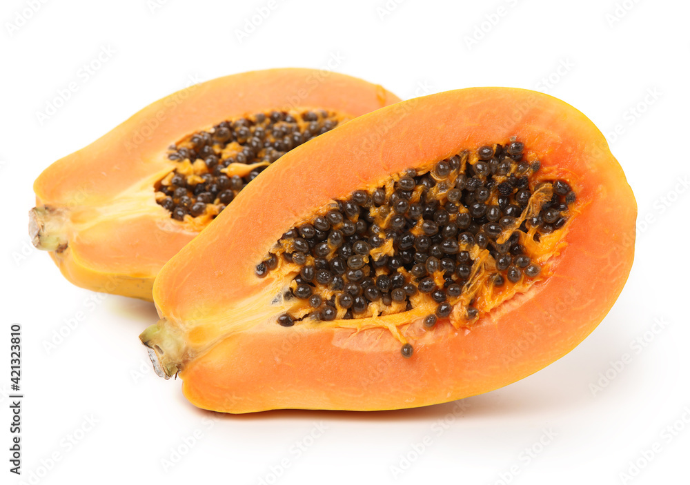 papaya isolated on white background
