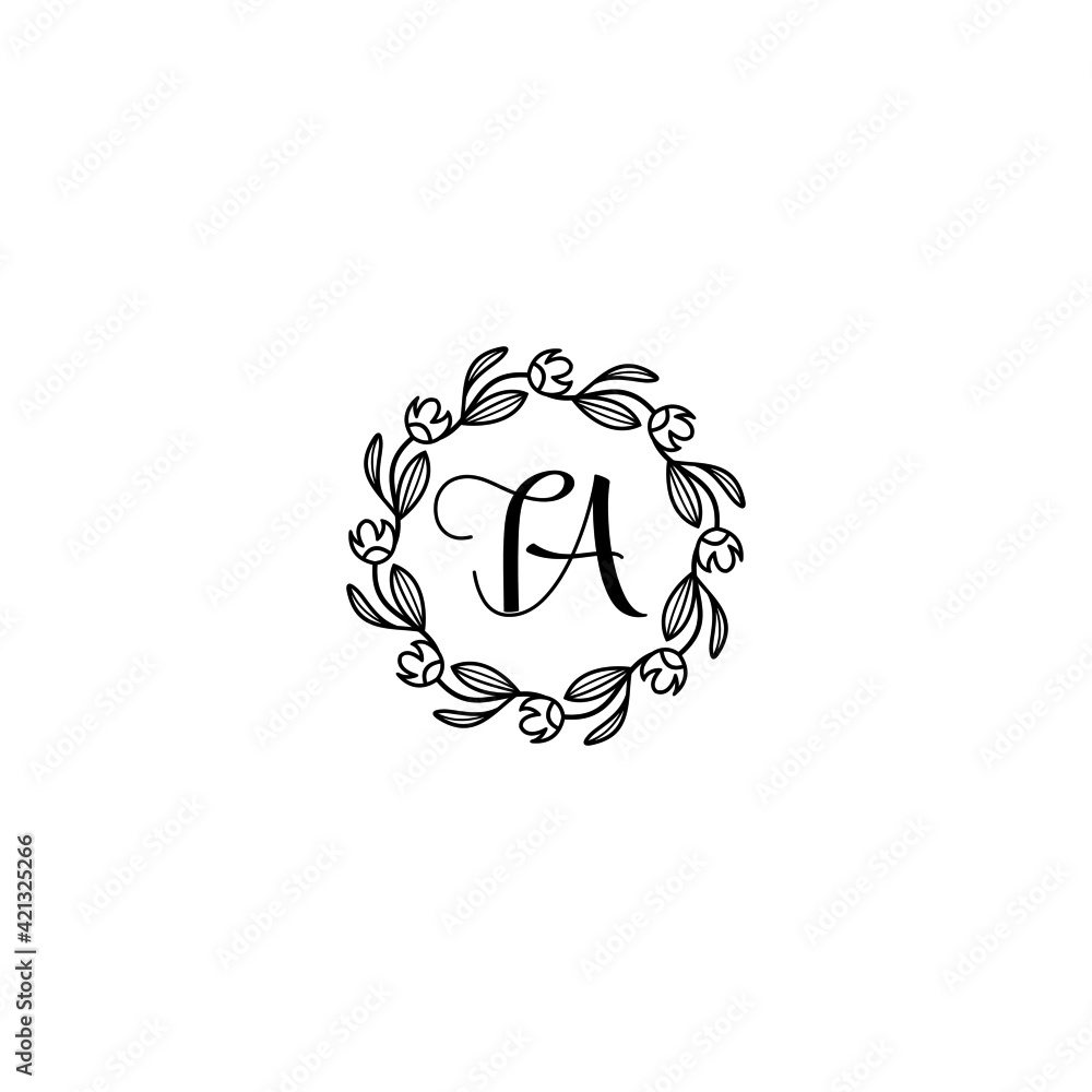 TA initial letters Wedding monogram logos, hand drawn modern minimalistic and frame floral templates TA initial letters Wedding monogram logos, hand drawn modern minimalistic and frame floral templates