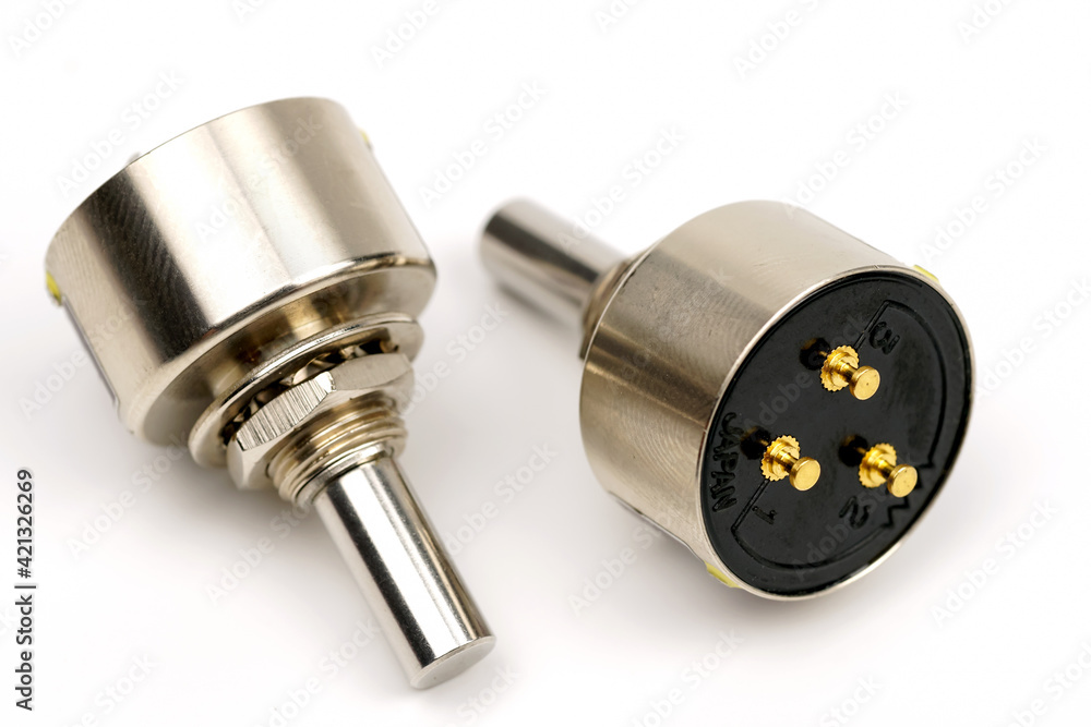 The variable resistor on white background. rheostat. The variable resistor on white background. rheostat.