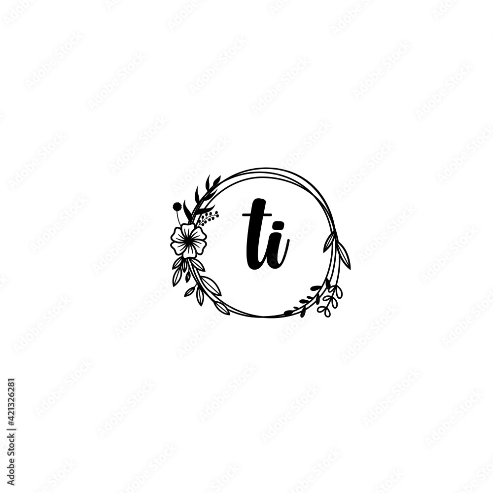TI initial letters Wedding monogram logos, hand drawn modern minimalistic and frame floral templates TI initial letters Wedding monogram logos, hand drawn modern minimalistic and frame floral templates
