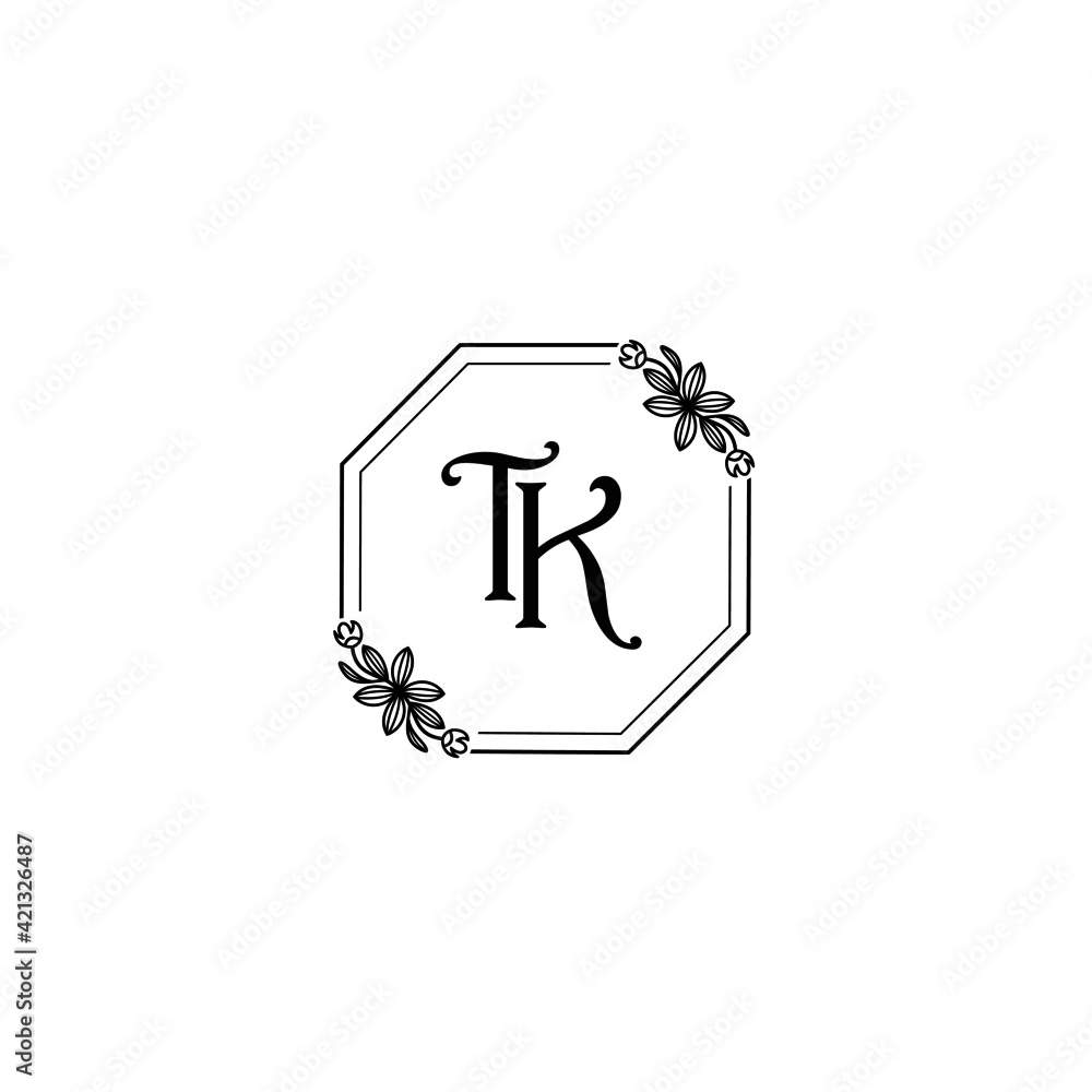 TK initial letters Wedding monogram logos, hand drawn modern minimalistic and frame floral templates TK initial letters Wedding monogram logos, hand drawn modern minimalistic and frame floral templates