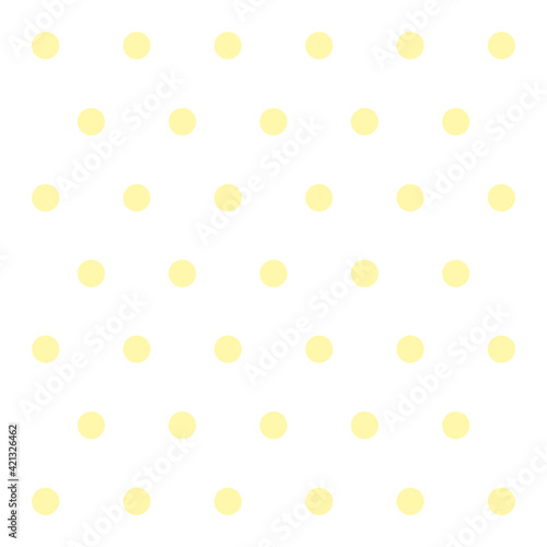 Easter pattern polka dots. Template background in yellow and white polka dots . Seamless fabric texture. Vector illustration