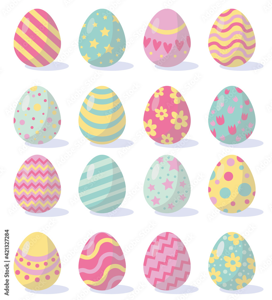 Easter eggs set, happy easter Easter eggs set, happy easter