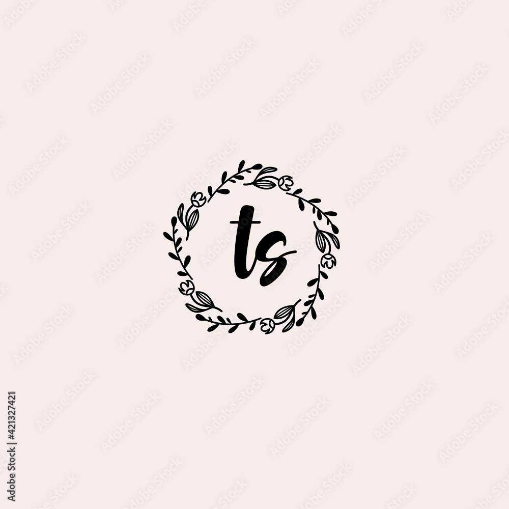TS initial letters Wedding monogram logos, hand drawn modern minimalistic and frame floral templates TS initial letters Wedding monogram logos, hand drawn modern minimalistic and frame floral templates