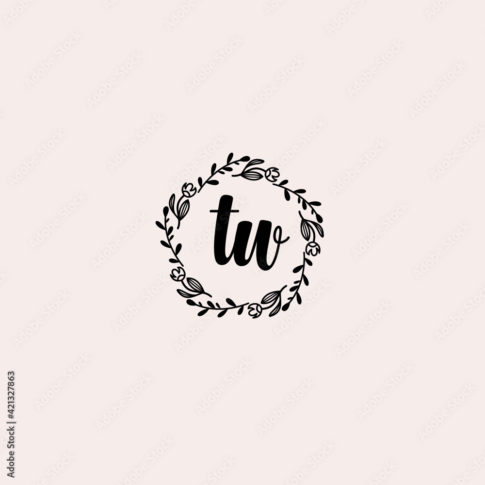 TW initial letters Wedding monogram logos, hand drawn modern minimalistic and frame floral templates TW initial letters Wedding monogram logos, hand drawn modern minimalistic and frame floral templates