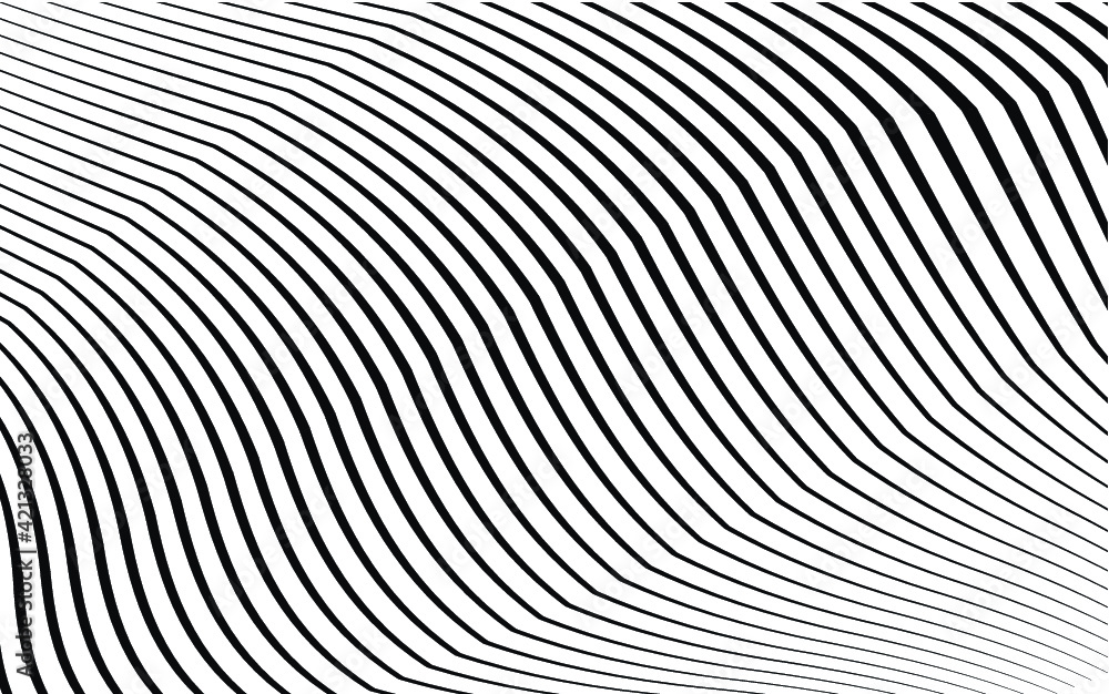 modern art curved lines patter. monochrome waves. geometric vector background.wallpaper concept for web and print