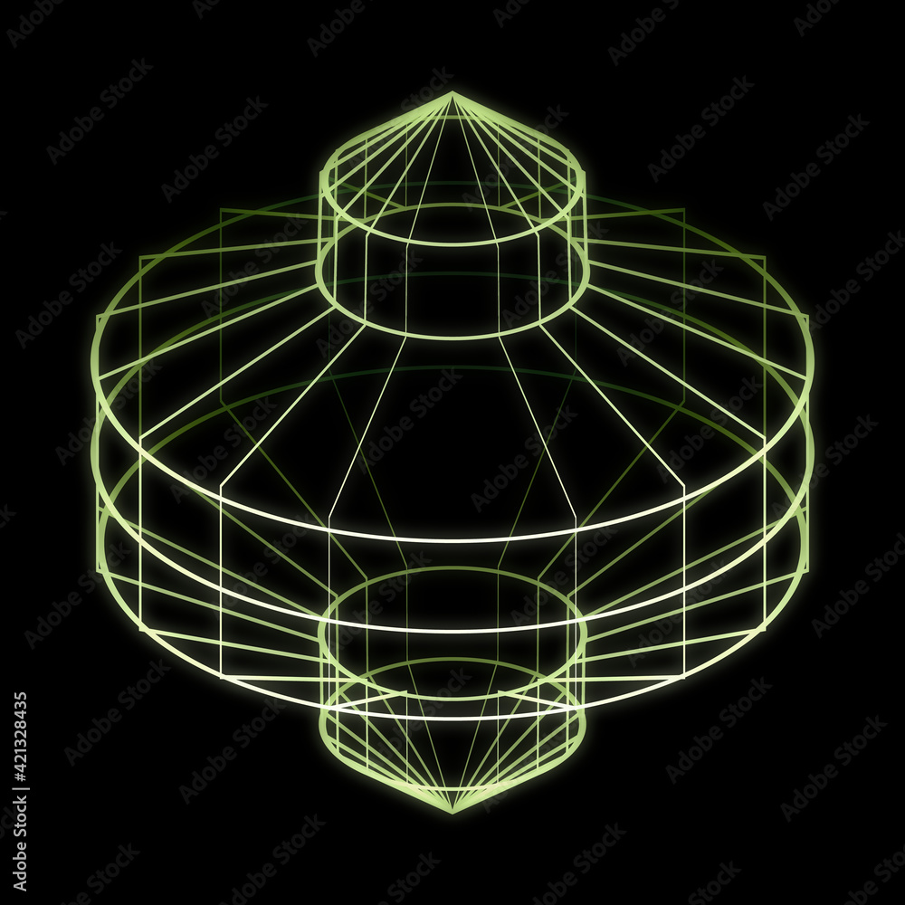 Fototapeta premium Wire frame lath model. 3d-render