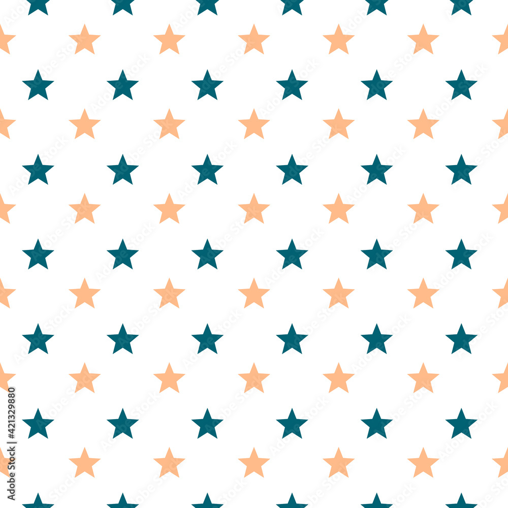 Seamless pattern with stars on white background.Design template for wallpaper,fabric,wrapping,textile