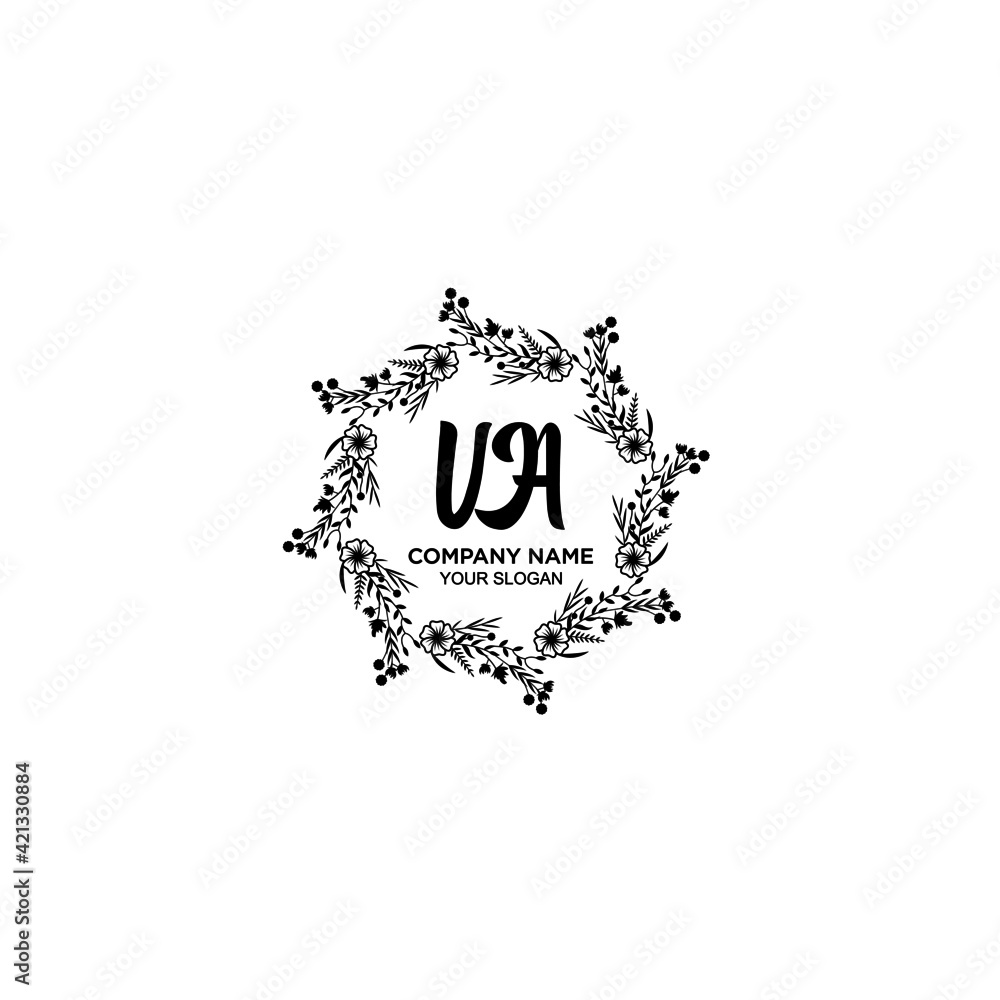 VA initial letters Wedding monogram logos, hand drawn modern minimalistic and frame floral templates VA initial letters Wedding monogram logos, hand drawn modern minimalistic and frame floral templates