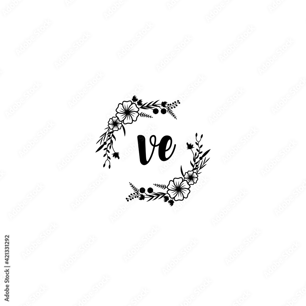 VE initial letters Wedding monogram logos, hand drawn modern minimalistic and frame floral templates VE initial letters Wedding monogram logos, hand drawn modern minimalistic and frame floral templates