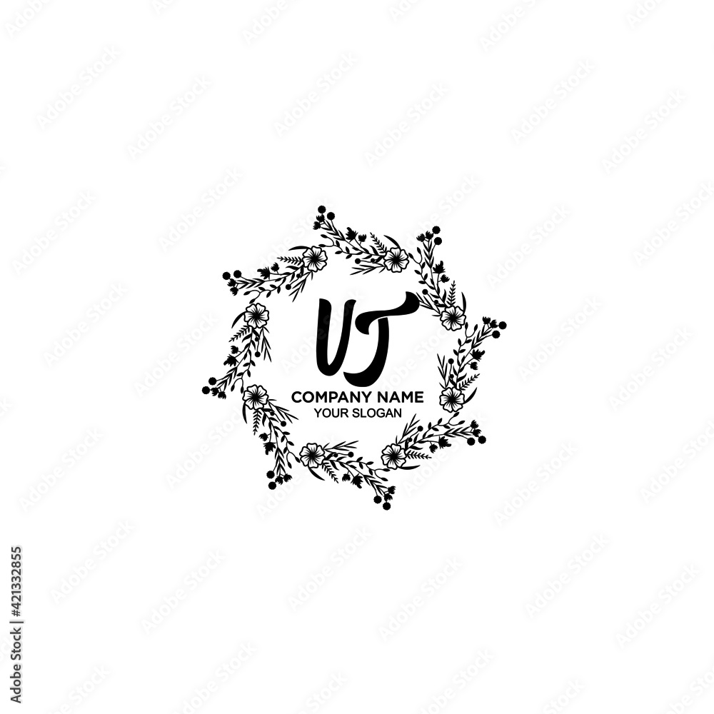 VT initial letters Wedding monogram logos, hand drawn modern minimalistic and frame floral templates VT initial letters Wedding monogram logos, hand drawn modern minimalistic and frame floral templates