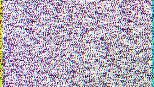 4K RGB Digital Glitch Noise. Chromatic aberration with noise