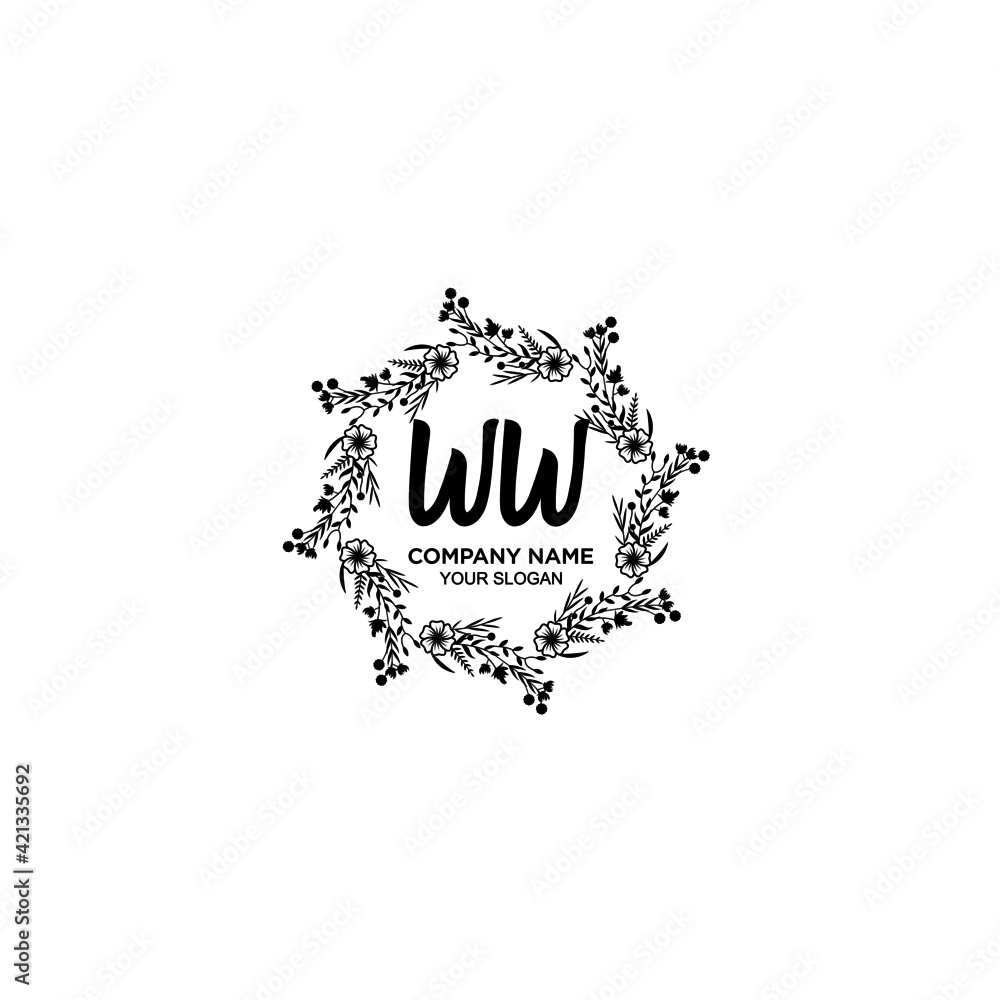 WW initial letters Wedding monogram logos, hand drawn modern minimalistic and frame floral templates WW initial letters Wedding monogram logos, hand drawn modern minimalistic and frame floral templates