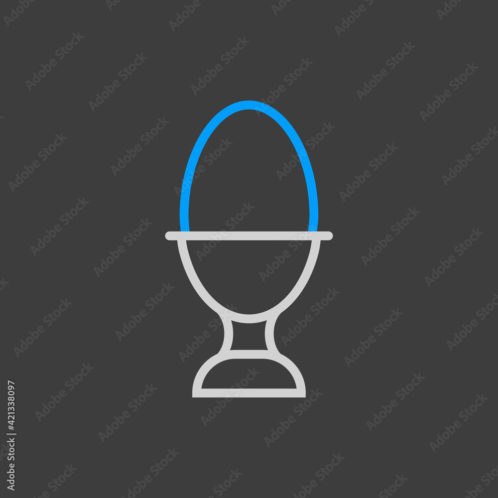 Soft boiled egg in an egg cup vector icon Soft boiled egg in an egg cup vector icon