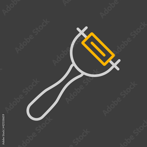 Peeler vector flat icon. Potato peeler sign