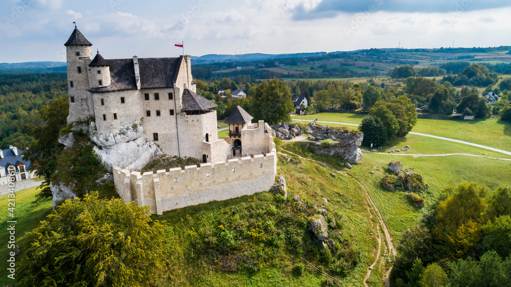 Bobolice Castle, an old medieval fortress or royal castle in the village of Bobolice, Poland Bobolice Castle, an old medieval fortress or royal castle in the village of Bobolice, Poland