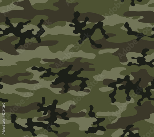 Khaki camouflage trendy classic vector pattern. EPS