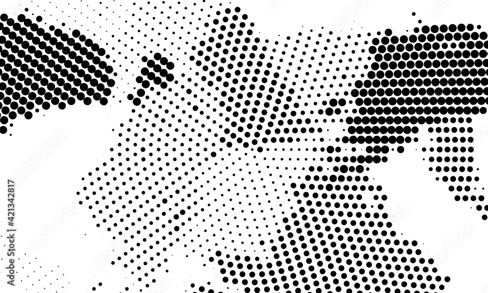 Halftone monochrome texture with dots. Minimalism, vector. Background for posters, websites, business cards, postcards, interior design.