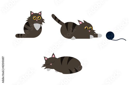 Set of cute cat