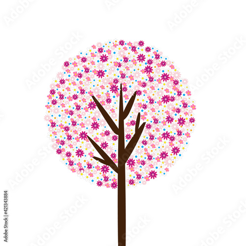 Árbol con florecitas rosas.