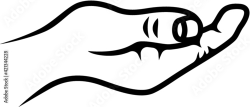 Vector illustration of the begging hand