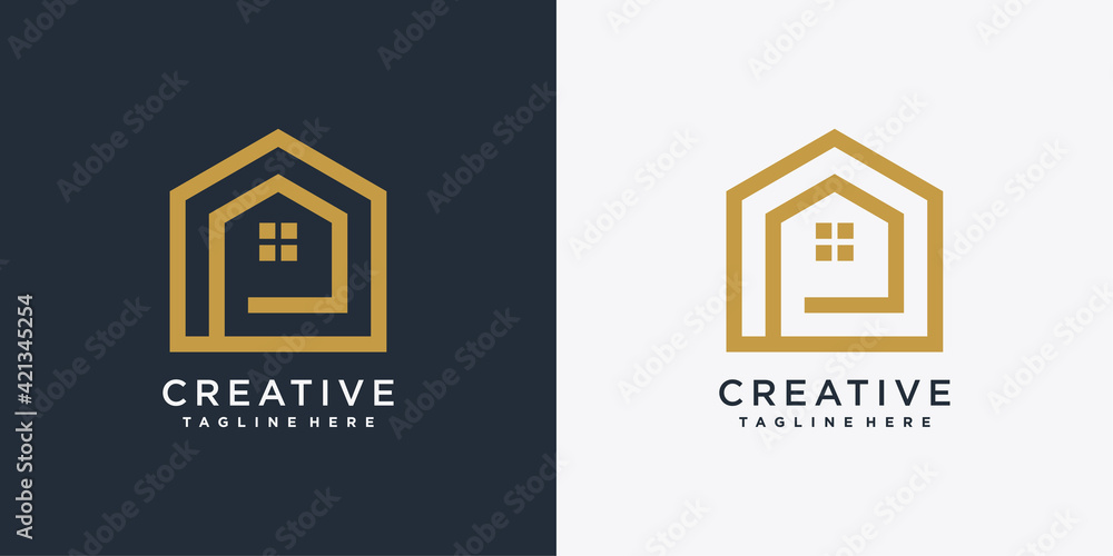 House logo design with initial letter p concept House logo design with initial letter p concept