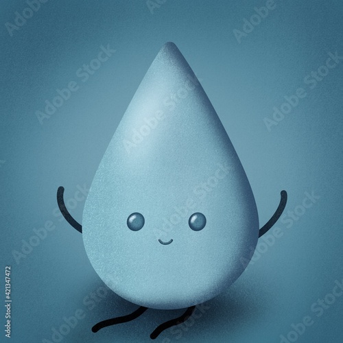 drop with emotion, cartoon drop