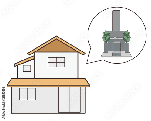 自宅墓　2階建て　神道型