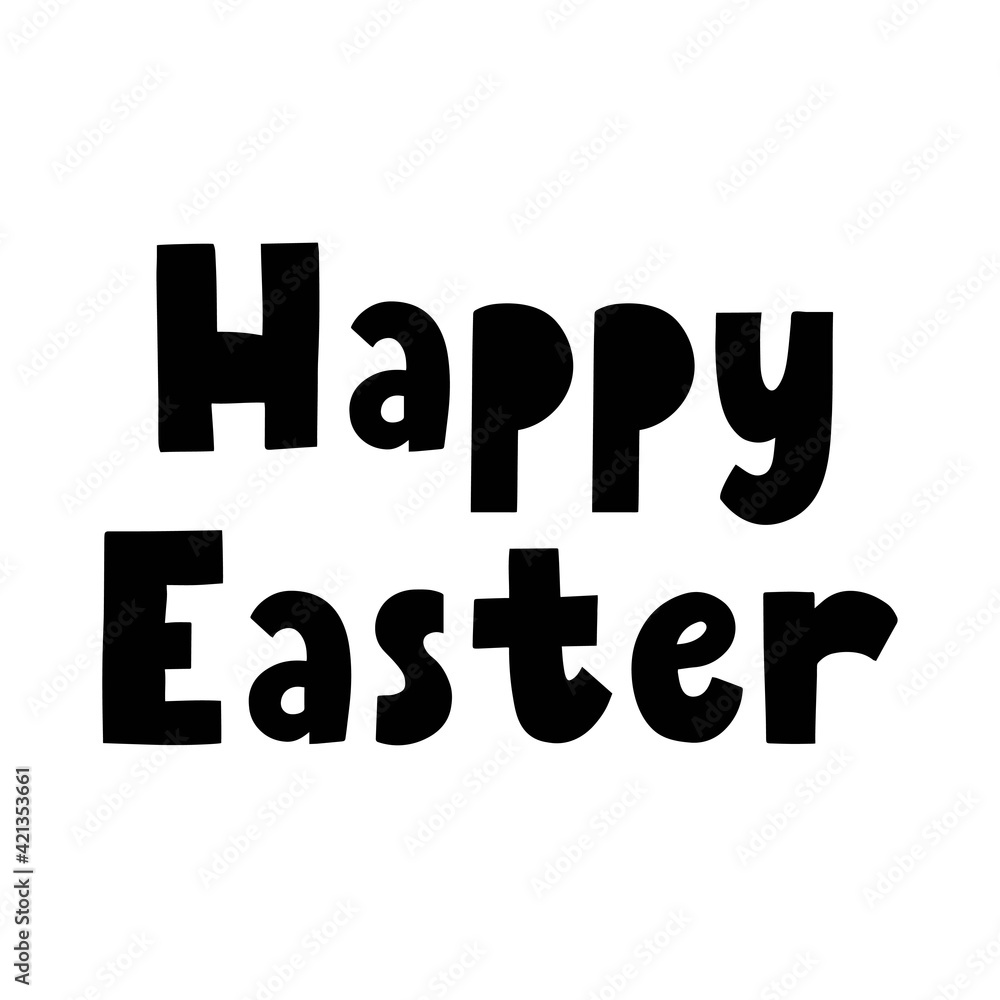 Happy Easter hand drawn text for spring design. Typography for print and card design. Lettering for greeting postcard and invitation. vector illustration Happy Easter hand drawn text for spring design. Typography for print and card design. Lettering for greeting postcard and invitation. vector illustration