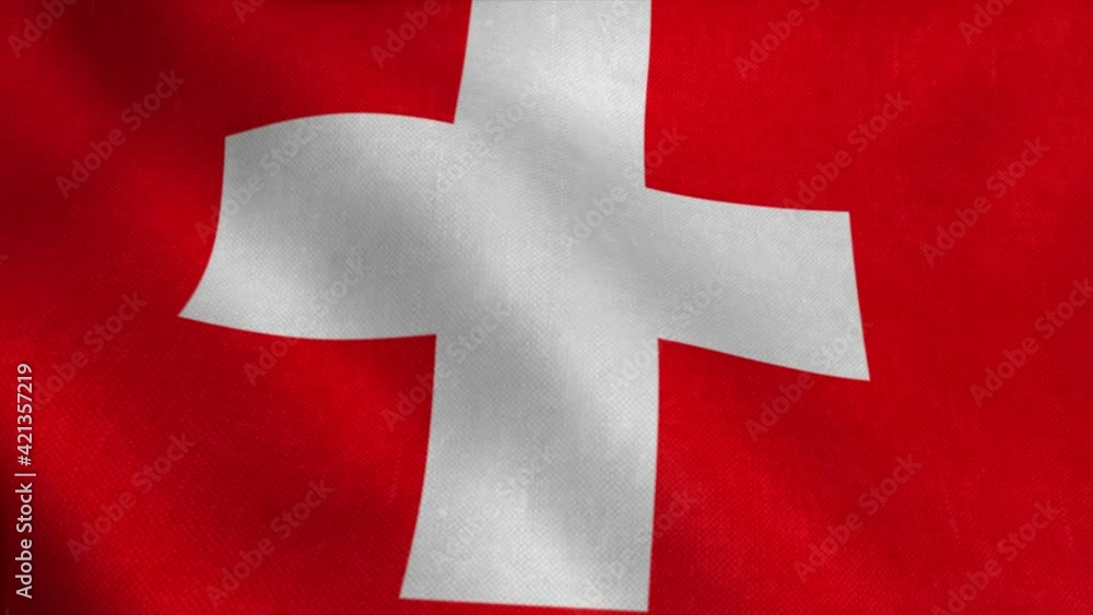 Switzerland flag waving in the wind. 4K Switzerland flag waving in the wind. 4K