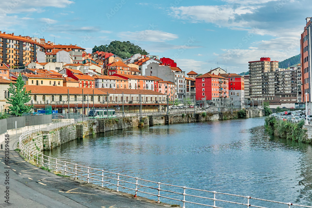 colored houses and the river Bilbao