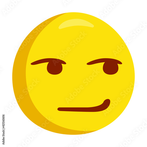 Smirking Emoji Icon Illustration. Flirting Smug Vector Symbol Emoticon Design Doodle Vector.